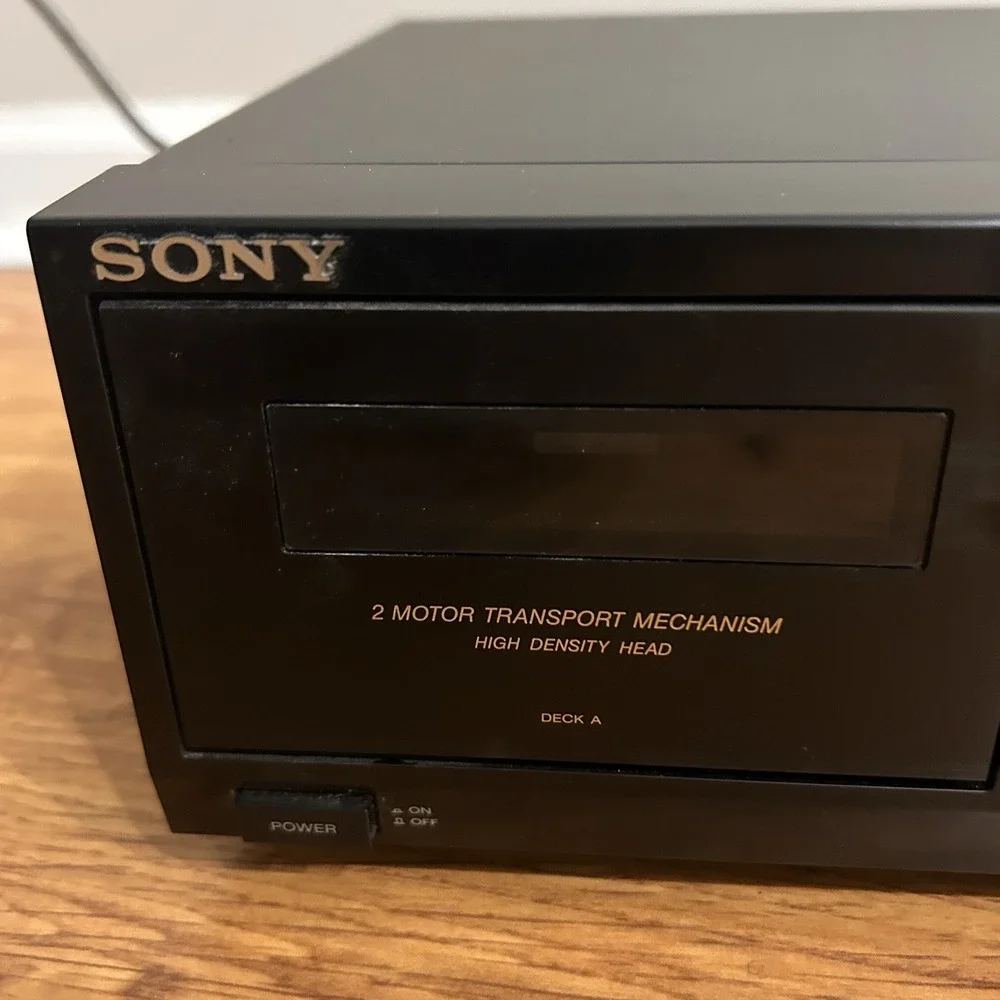 Vintage Sony Model TC-W490 Stereo Dual Cassette Deck Player Japan Black Tested